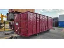 VERNOOY 40M3 9400 - NETTE 40M3 - DIRECT INZETBAAR - VOORZIEN VAN WIELEN EN DUBBELE SLUITING - HAAK EN KABELSYSTEEM - SCHROOT - RECYCLING - PUIN GROEN - WITGOED - AFVAL - BOUW EN SLOOP