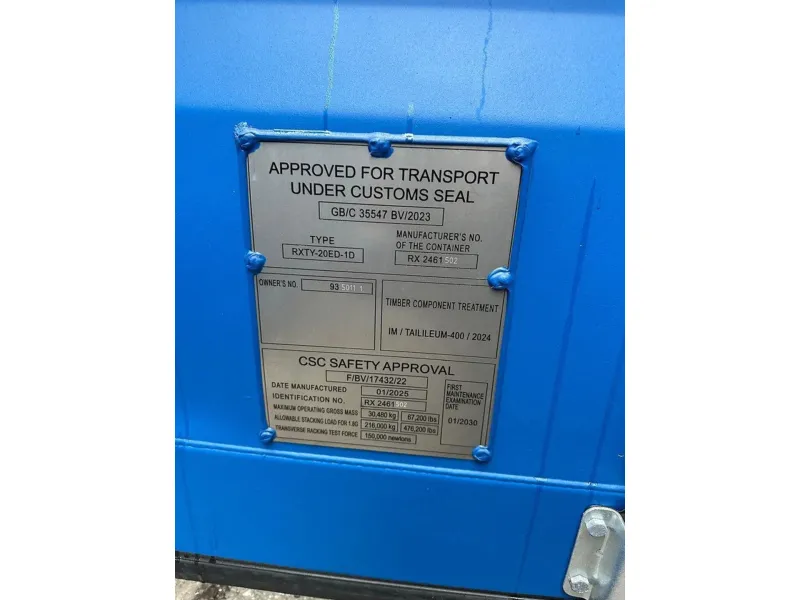 Vernooy 20FT 8.6 RAL5010 DOUBLE DOOR - Vernooy